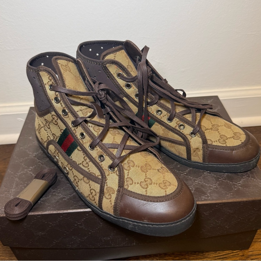 Gucci Men's Brown High-Top Sneakers